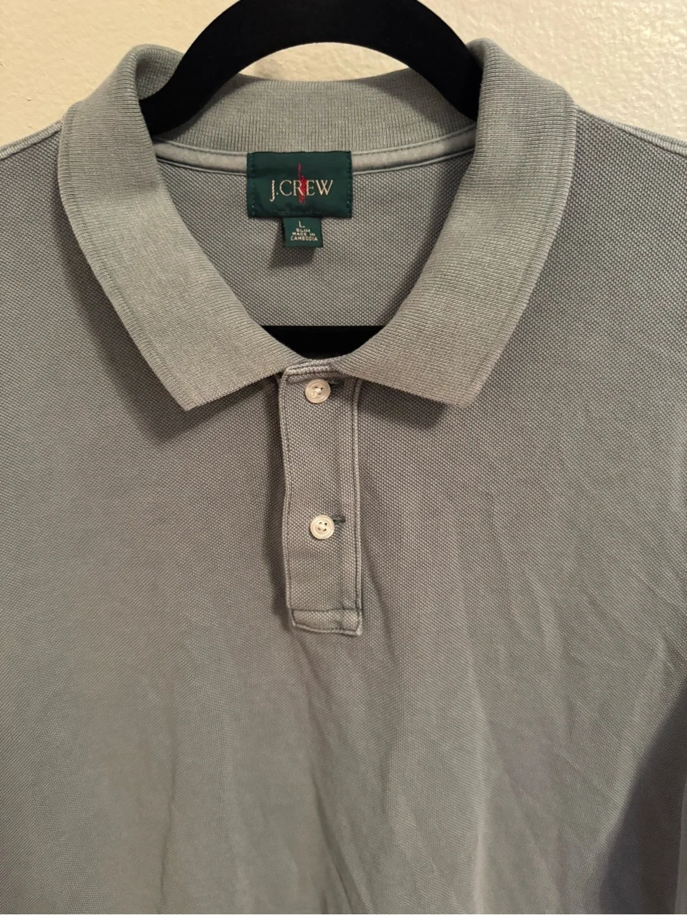 Vintage J.Crew Oarsman Large Slim Fit Muted Green Pique Polo Shirt